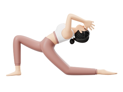 Modern Do Yoga Fitness Woman Cartoon Woman 3d model