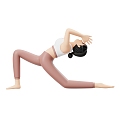 Modern Do Yoga Fitness Woman Cartoon Woman 3d model