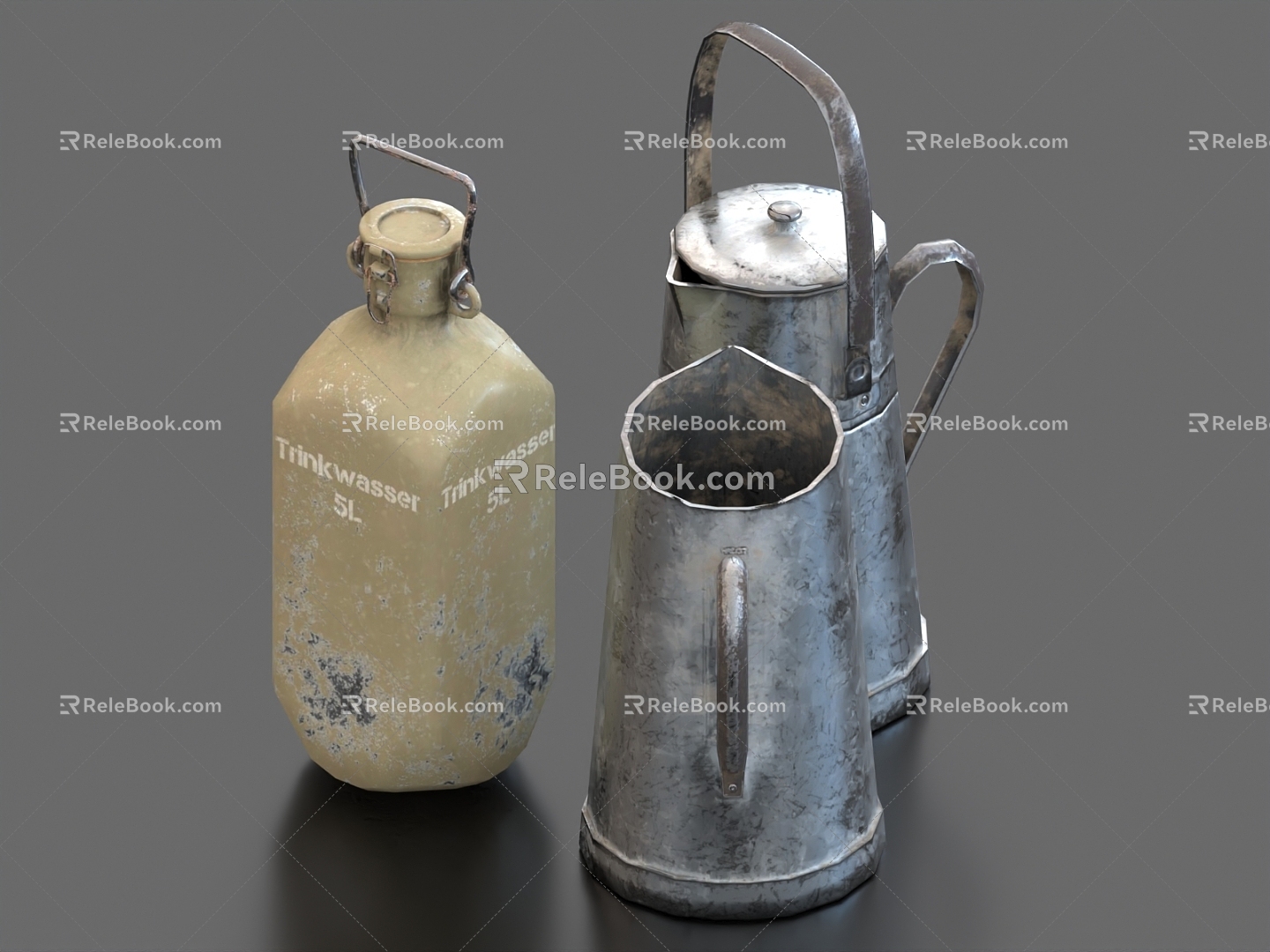 Metal Container Kettle Milk Jar Aluminum Kettle 3d model