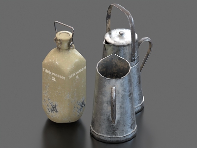 Metal Container Kettle Milk Jar Aluminum Kettle 3d model