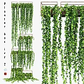 Green Ivy Hanging Decorative Ornament Set With Shelf And Cascading Vines