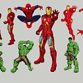 Colorful Superhero Silhouettes Featuring Iron Man Spider Man And Hulk Designs