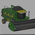 Green Combine Harvester with Champion Brand Trees Logo Cabin and Harvesting Equipment