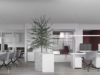 modern public office area public office 3d model
