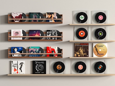 Audio Record Player Vinyl Record Ornaments Storage Rack 3d model