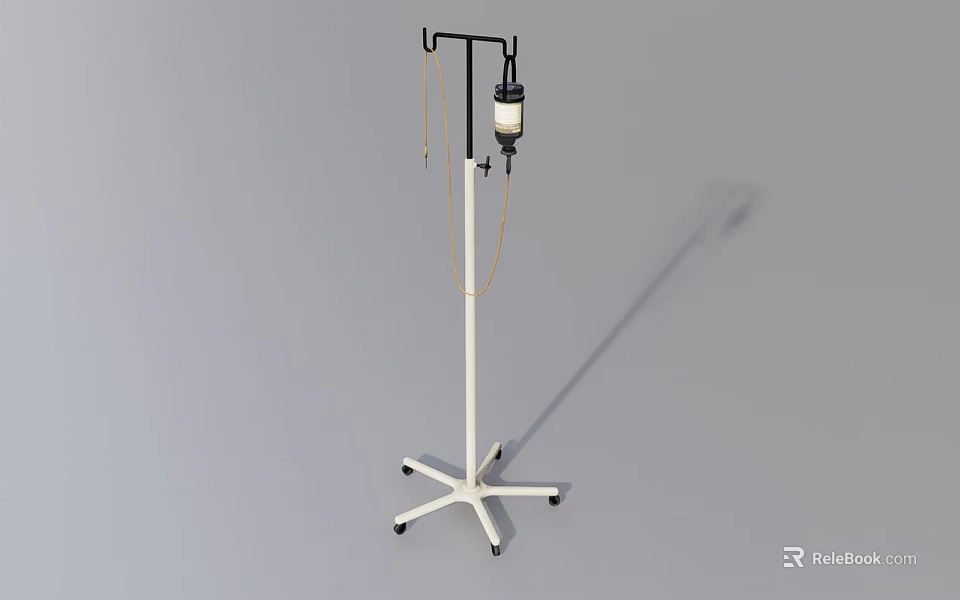 IV Stand Medical Equipment with Stable Wheel Base and Hanging IV Bag Holder 3d model 