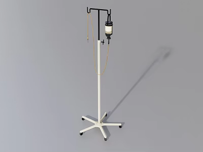 IV Stand Medical Equipment with Stable Wheel Base and Hanging IV Bag Holder 3d model