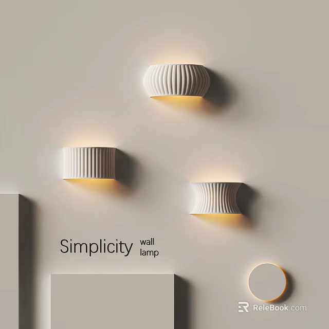 Simplicity Wall Lamps With Striped Design And Warm Light For Home Interior Decoration 3d model 