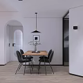 Modern Living and Dining Room Interior With Brown Sofa Coffee Table And Light Projection
