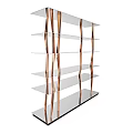 Modern Home Interior Bookcase With Tempered Glass Shelves And Twisted Metal Legs