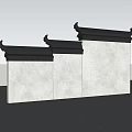 Traditional Chinese Architectural Facade With White Wall And Black Tiled Roof Eaves
