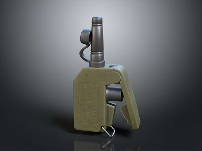 Military Weapon 3D Rendered Model With Olive Green Body And Gray Metal Components 3d model