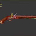 Antique Pistol with Wooden Grip and Polished Metal Barrel Classic Vintage Weapon Design