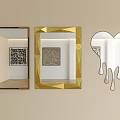 Various Designed Wall Mirrors Including Gold Geometric Frame And Heart Shaped With Dripping Edge