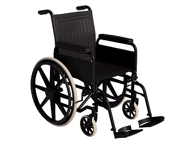 Sturdy Medical Wheelchair With Ergonomic Design Large Wheels Armrests And Footrests 3d model
