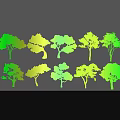 Colorful Tree Shaped Wall Decor With Green And Yellow Tones For Home Interior