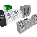 Public Facilities Featuring Various Self Service Terminals Payment Kiosks Information Machines And ATM Devices