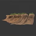 Modern Soil Slope Model With Green Grass And Realistic Soil Texture 3d model