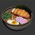 Pig Cutlet Ramen Bowl With Nori Green Onion And Soft Boiled Egg