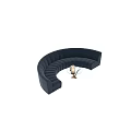 Blue Velvet Curved Sectional Sofa With Modular Design And Tufted Details