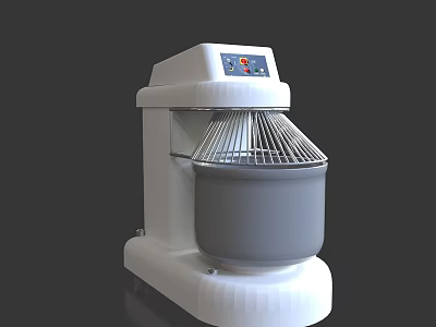 Kitchen Electric Dough Mixer with White Body Stainless Steel Whisk and Digital Control Panel 3d model