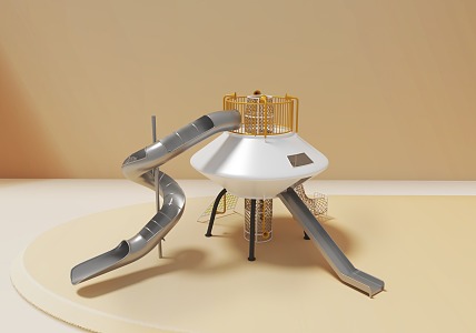 Spaceship slide amusement equipment 3d model