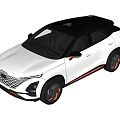 White Modern SUV Exterior Design With Sporty Front Grille And Orange Accent Wheels