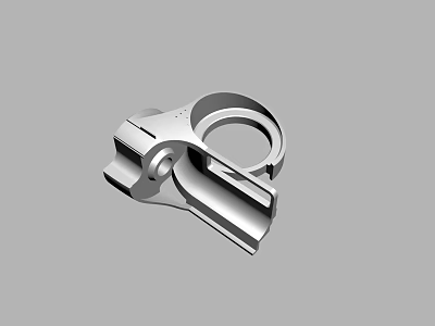 Stainless Steel Mechanical Part With Circular Ring And Connector For Industrial Use 3d model