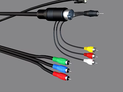 Multi Color Audio Video Cables for Connecting Mobile Devices and Digital Equipment 3d model