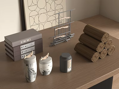 New Chinese Book Ornaments 3d model