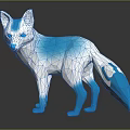 Polygonal Blue And White Fox Shaped Decorative Figurine For Home Furniture Decor