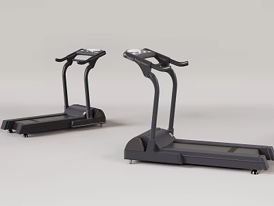 Modern Sports Equipment Treadmills with Digital Display and Handrails for Home Fitness Use 3d model