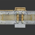 Cartoon Scenery Of Ancient Fortress Model With Walls Towers Staircases And Passages