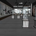 Cultural Center Interior Exhibition Hall Featuring Porcelain Vases Display Cases And Exhibition Stands