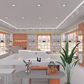 AISERIN Shoe Store Modern Interior With Shoe Shelves Display And Green Plants