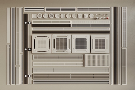 Air conditioning air outlet central air conditioning air outlet air outlet ceiling type central air conditioning extremely narrow air outlet 3d model