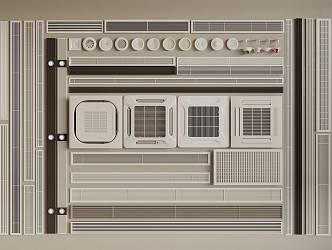 Air conditioning air outlet central air conditioning air outlet air outlet ceiling type central air conditioning extremely narrow air outlet 3d model