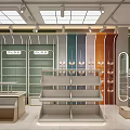 Modern Clothing Store Interior With Colorful Wall Panels Open Shelves And Bright Lighting