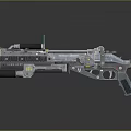 Futuristic Sci Fi Gun Design With Metallic Body Blue Scope And Detailed Components