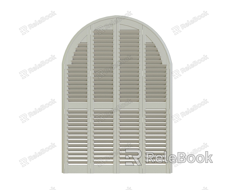 Solid wood white paint louver arc door model