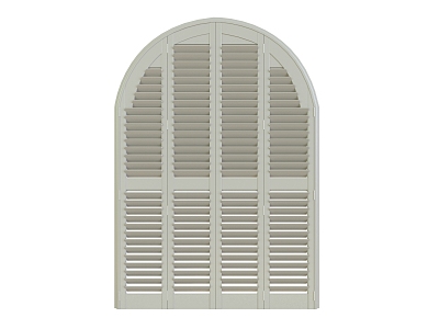 Solid wood white paint louver arc door model