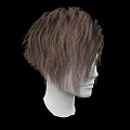 Stylish Jewelry Display On White Head Model With Brown Wig And Black Background