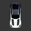 White Sports Car With Sleek Design Black Stripes Rear Spoiler And Alloy Wheels