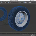 Two Car Tires With White Rim And Tread Pattern Design 3d model