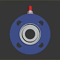 Blue Ball Valve Hardware Tool With Red Handle For Industrial Applications 3d model