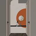 Simple Cream Style Corridor Shaped Light Strip End View Entrance 3d model