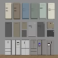 Collection Of Different Style Refrigerators With Various Colors Displayed On Wall