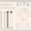 French carved plaster line 3d model