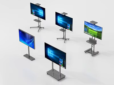 Public Facilities Digital Display Screens With Stands For Information And Advertising 3d model