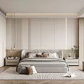 Modern Bedroom Interior Design With Neutral Tones Platform Bed Plush Pillows Rug And Recessed Lighting